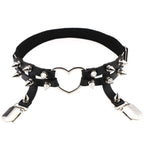 Gothic Devil Heart Faux Leather Garter