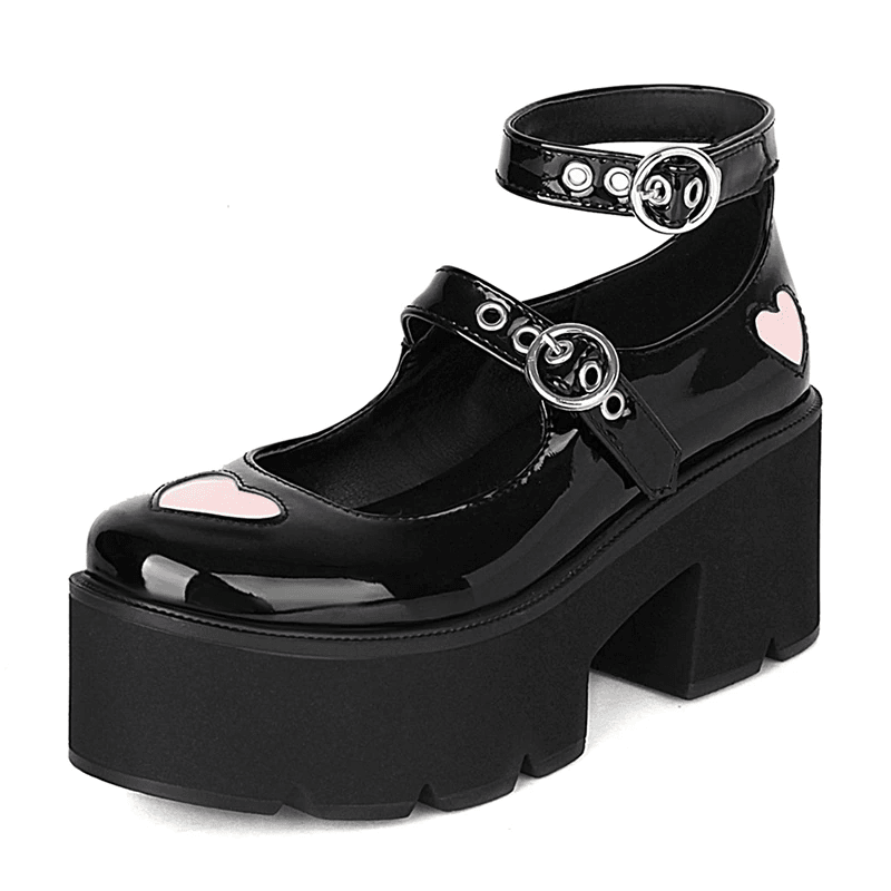 Women's Gothic Devil Heart Boots – Black or Purple