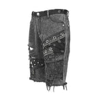 Men's Black Stonewash Gothic Cargo Shorts