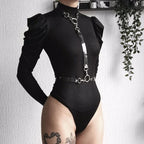 Women's Black Elegant Gothic Bodysuit – S–L