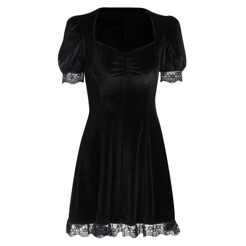 Women's Elegant Gothic Dress – Short Sleeves