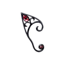 Elven Ear Wrap – Black or Pewter with Red Crystals