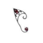 Elven Ear Wrap – Black or Pewter with Red Crystals