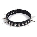 Black Emo Spike Faux Leather Choker