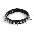 Black Emo Spike Faux Leather Choker