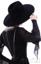 Black Gothic Wide-Brim Witch Hat – 57 & 58cm