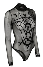 Women's Black Moon Child Mesh Bodysuit – XS–3XL