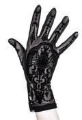 Women's Gothic Bejewelled Bat Mesh Gloves – 28cm