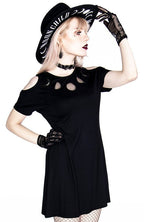 Women's Black Moon Phases Cutout Dress – S–3XL