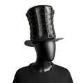 Gothic Steampunk Top Hat – Faux Leather with Gold Rivets