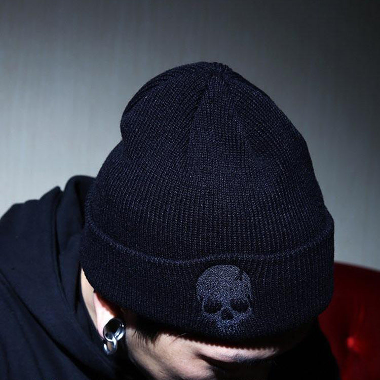 Gothic Skull Print Beanie – Red, White or Grey