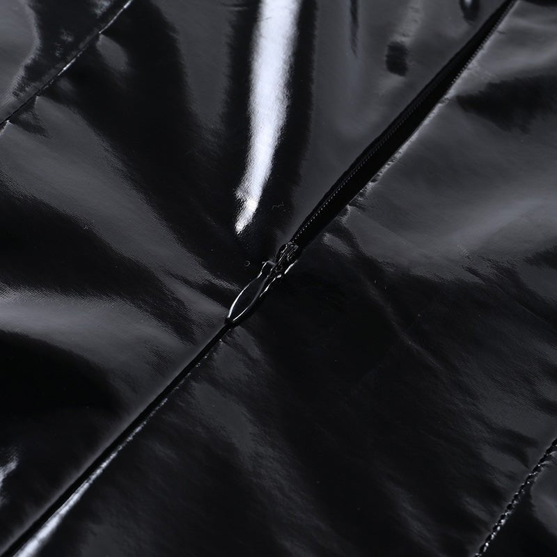 Women's Gothic PU Leather Mini Dress