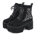 Women's Gothic Floral Boots