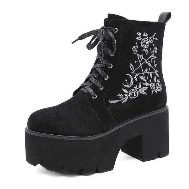 Women's Gothic Floral Boots