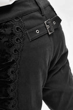 Men's Gothic Vampire Slim Trousers – Velvet Lace Panels