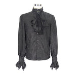 Men's Gothic Vampire Shirt with Ruffled Cuffs & Jabot – S–4XL