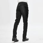 Men's Gothic Vampire Slim Trousers – Velvet Lace Panels