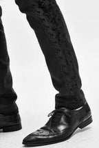 Men's Gothic Vampire Slim Trousers – Velvet Lace Panels