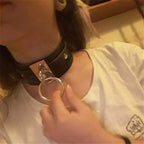Black O-Ring Faux Leather Choker – 29–37cm