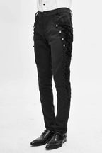 Men's Gothic Vampire Slim Trousers – Velvet Lace Panels
