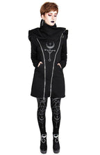 Women's Black Twin Moon Cotton Leggings – XS–3XL