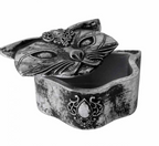 Sacred Cat Silver-Tone Resin Trinket Box