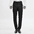Men's Gothic Vampire Slim Trousers – Velvet Lace Panels