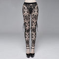Women's Gothic Lace Cameo Leggings – Black & Nude, XS–3XL