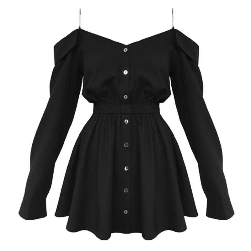Women's Gothic Long Sleeve Collar Dress