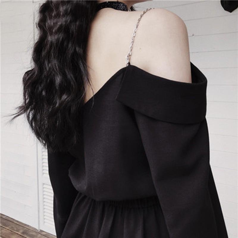 Women's Gothic Long Sleeve Collar Dress