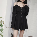 Women's Gothic Long Sleeve Collar Dress