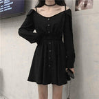Women's Gothic Long Sleeve Collar Dress