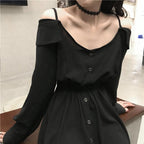 Women's Gothic Long Sleeve Collar Dress