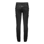 Men's Gothic Vampire Slim Trousers – Velvet Lace Panels