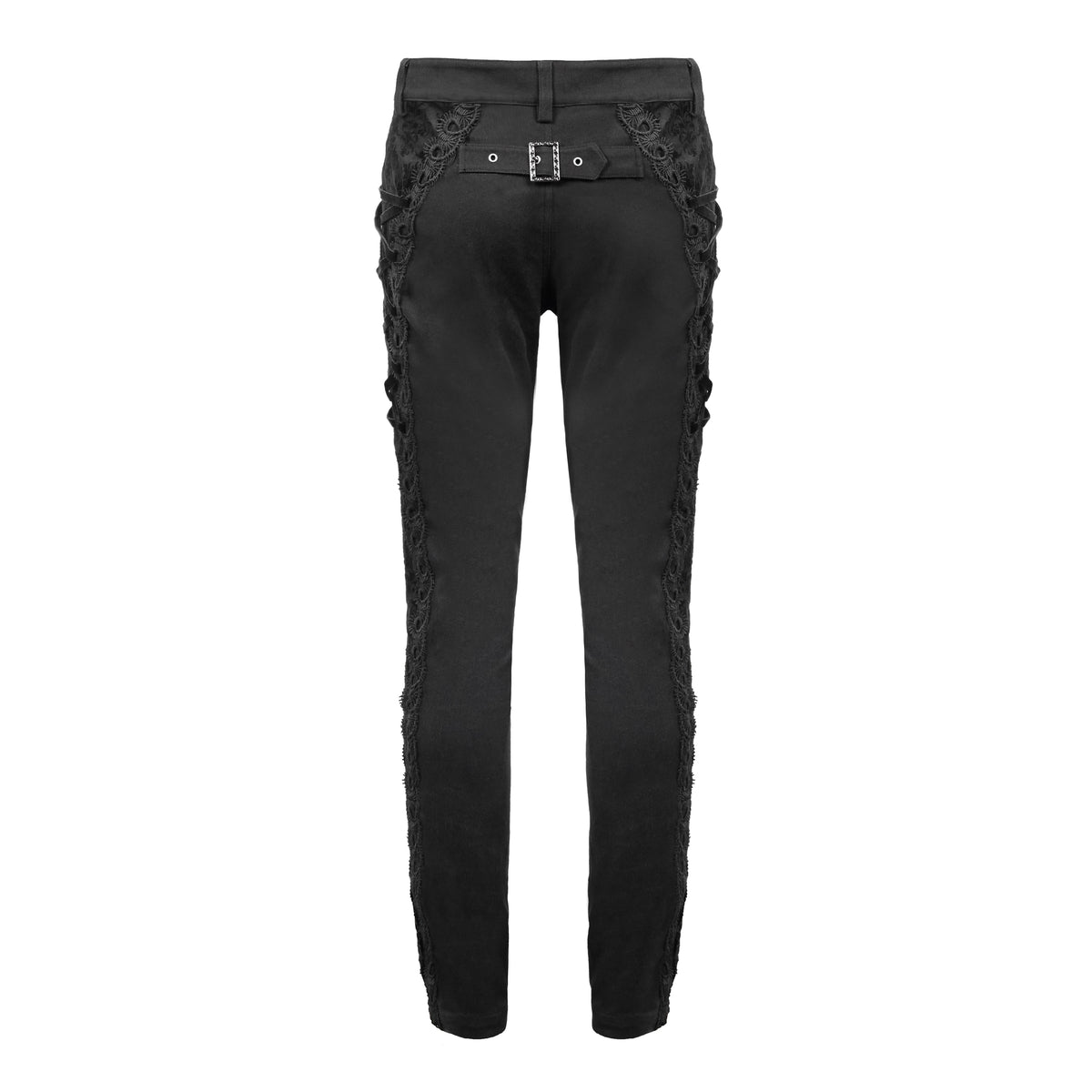 Men's Gothic Vampire Slim Trousers – Velvet Lace Panels