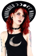 Black Moon Child Wide-Brim Wool Hat – 58cm