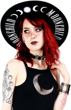 Black Moon Child Wide-Brim Wool Hat – 58cm