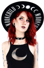 Black Moon Child Wide-Brim Wool Hat – 58cm
