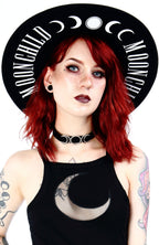 Black Moon Child Wide-Brim Wool Hat – 58cm