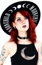 Black Moon Child Wide-Brim Wool Hat – 58cm