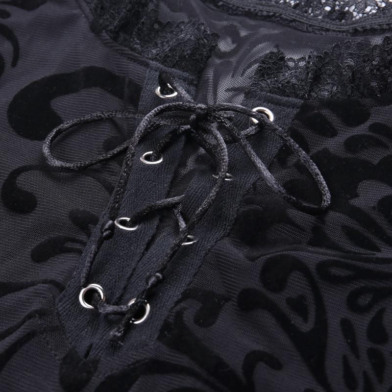 Women's Black Moonlight Shadow Gothic Bodysuit – S–XXL