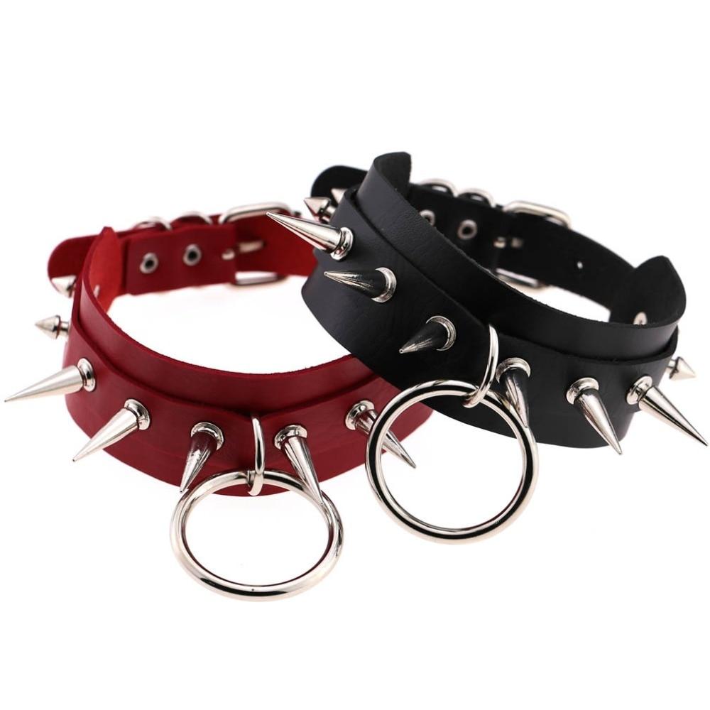 Nightmare PU Leather Choker – Black & Red