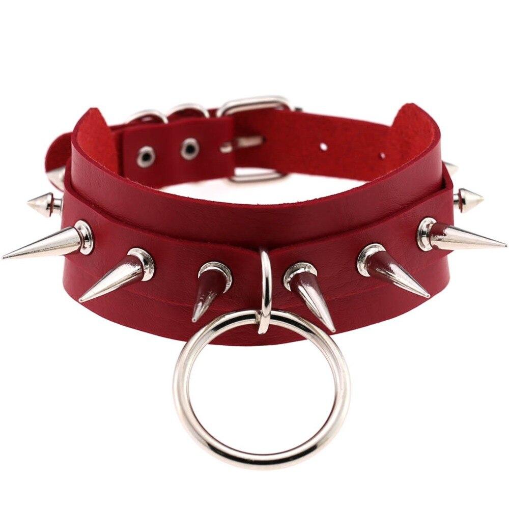 Nightmare PU Leather Choker – Black & Red