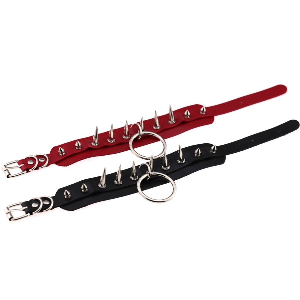 Nightmare PU Leather Choker – Black & Red