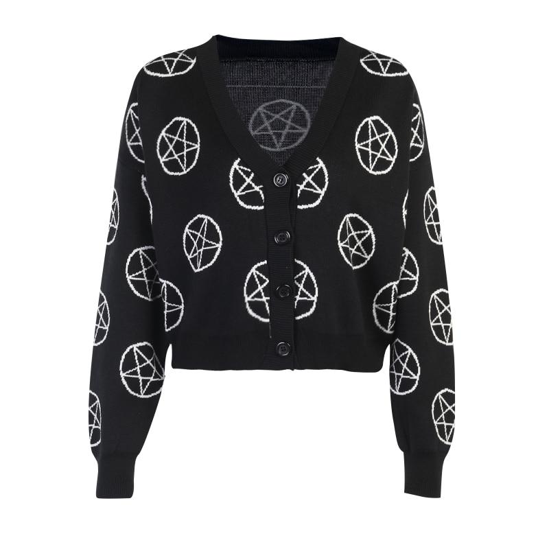 Women's Gothic Pentagram Cardigan