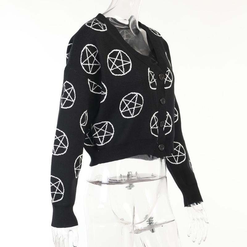Women's Gothic Pentagram Cardigan