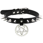 Black Pentagram PU Leather Choker
