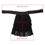 Gothic Vampire Jabot Collar & Cuff Set – Black & White