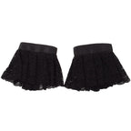 Gothic Vampire Jabot Collar & Cuff Set – Black & White