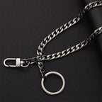 Gothic Metal Wallet Chain – Black & Silver, 40cm